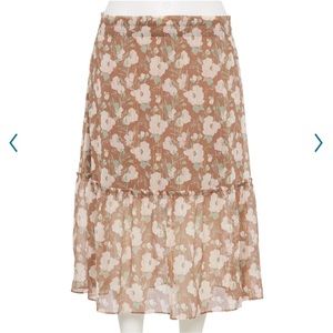 NWT LC Lauren Conrad floral ruffle midi skirt size 4X